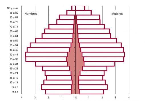 Pirámide demográfica actual